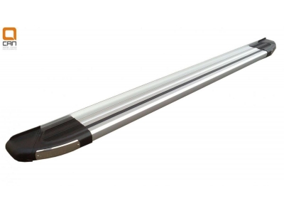 Пороги алюминиевые Brillant серебристые для Mazda CX-9 2012-2016