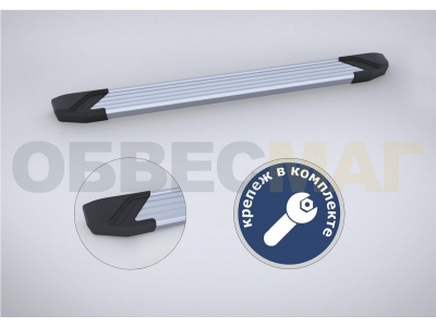 Пороги алюминиевые Rival Silver New для Kia Sorento Prime 2018-2021