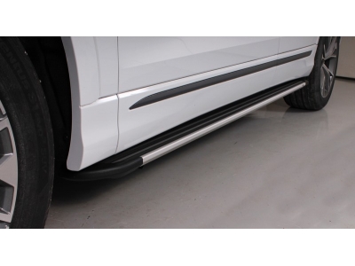 Пороги алюминиевые Slim line Silver ТСС для Audi Q8 2018-2021