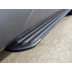 Пороги алюминиевые Slim Line Black ТСС для Audi Q5 2008-2016